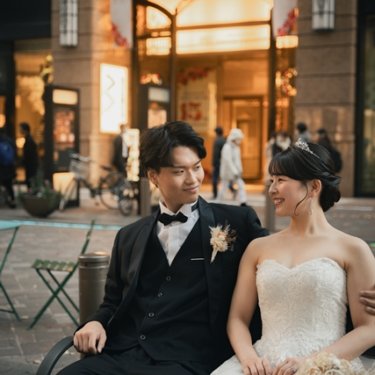 サンセットからナイトまでの東京駅を二人締め♡煌めく東京駅での撮影♪