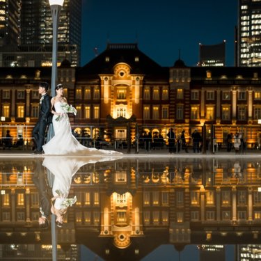 都会の夜景とクラシックな東京駅で残す、最高の前撮り写真