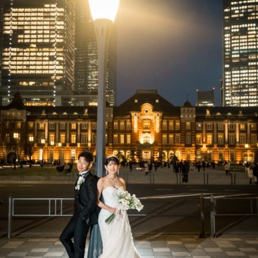 都会の夜景とクラシックな東京駅で残す、最高の前撮り写真