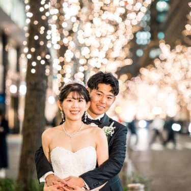 都会の夜景とクラシックな東京駅で残す、最高の前撮り写真