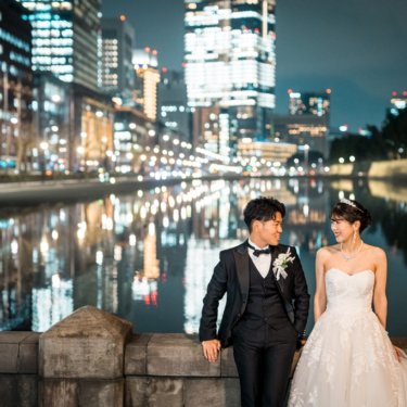 都会の夜景とクラシックな東京駅で残す、最高の前撮り写真